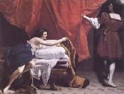Orazio Gentileschi Joseph and Potiphar's Wife (mk25) oil on canvas